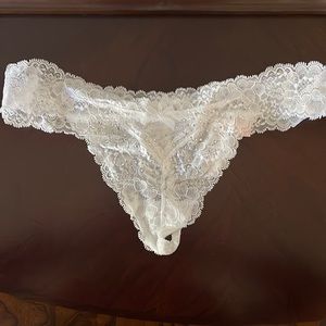 COPY - Dream Angels Gorgeous White Thong Panty! Size M! New!